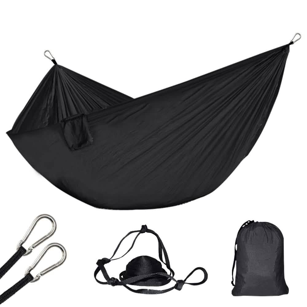Foldable Nylon Hammock Sports & Outdoors Black - DailySale