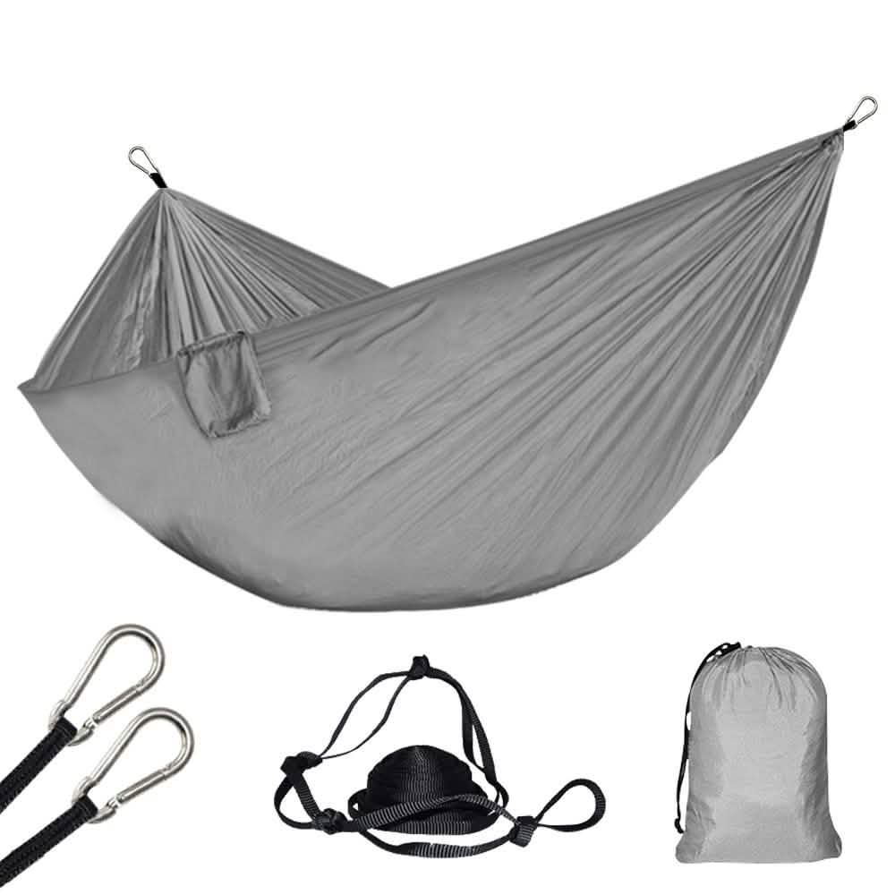 Foldable Nylon Hammock Sports & Outdoors Gray - DailySale