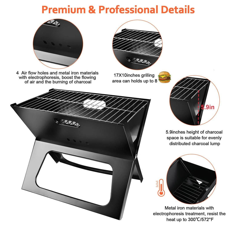 Foldable Portable BBQ Barbecue Grill Garden & Patio - DailySale