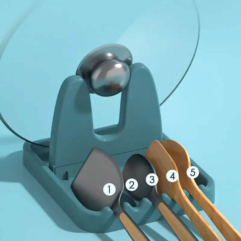 Foldable Pot Lid Rack Plastic Spoon Holder Stand Kitchen Supplies Organizer Kitchen Tools & Gadgets - DailySale