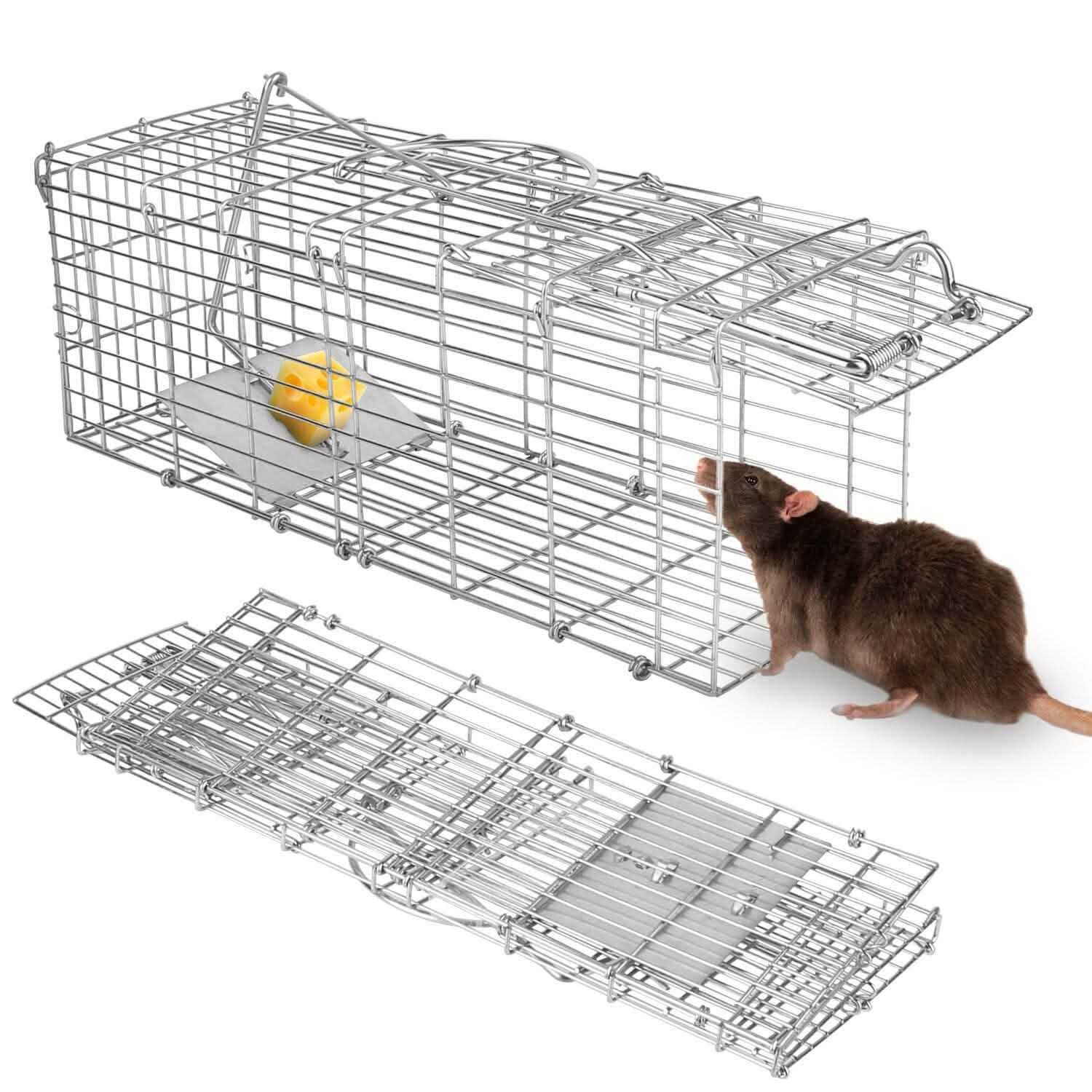 Foldable Rat Trap Cage Humane Live Rodent Trap Cage Pest Control - DailySale