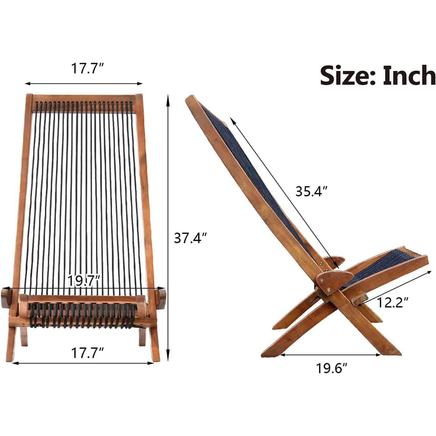 Folding Chairs Wooden Foldable Patio Chair Furniture & Decor - DailySale