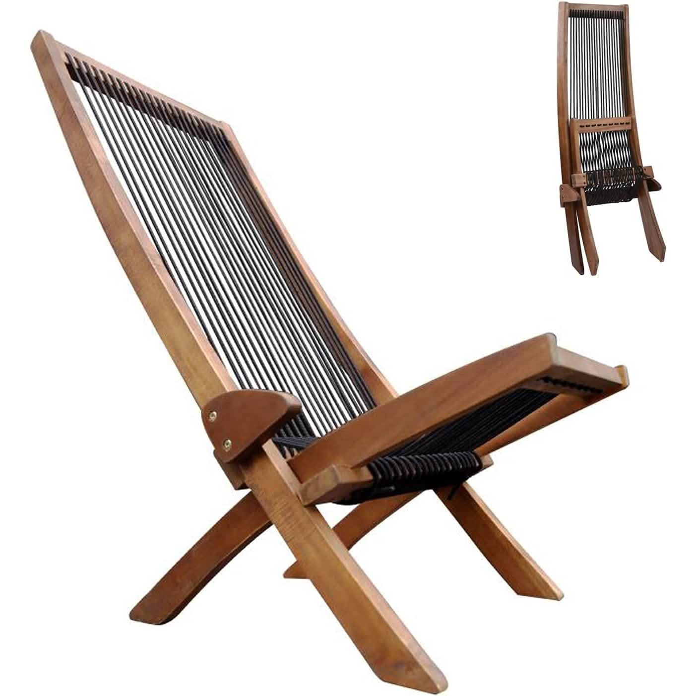 Folding Chairs Wooden Foldable Patio Chair Furniture & Decor - DailySale