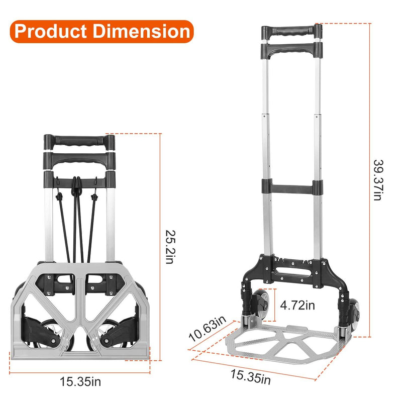 Folding Luggage Cart With Elastic Rope Bags & Travel - DailySale