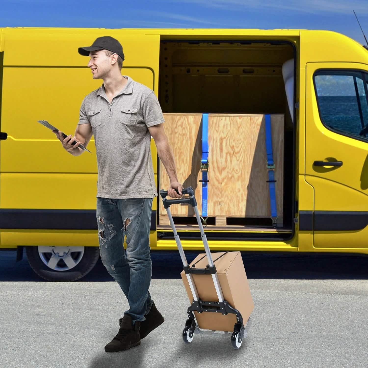 Folding Luggage Cart With Elastic Rope Bags & Travel - DailySale