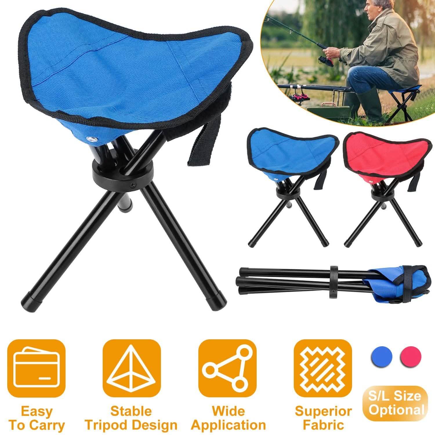 Folding Tripod Stool Outdoor Foldable Travel Chair Sports & Outdoors - DailySale