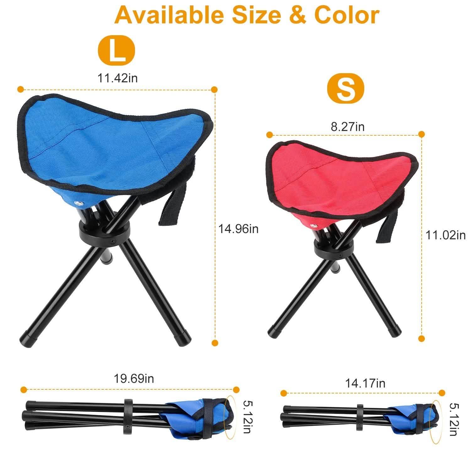 Folding Tripod Stool Outdoor Foldable Travel Chair Sports & Outdoors - DailySale