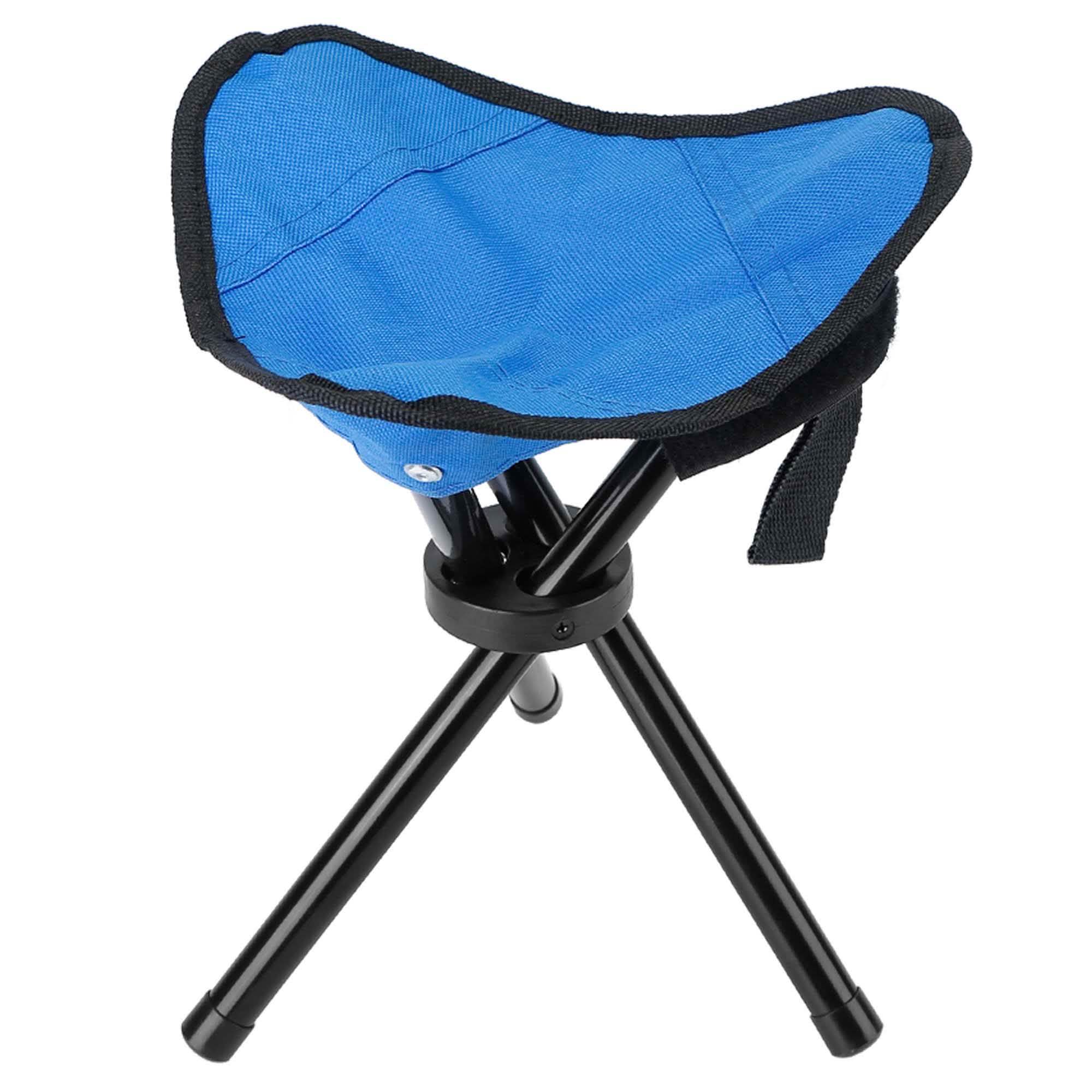 Folding Tripod Stool Outdoor Foldable Travel Chair Sports & Outdoors S Blue - DailySale