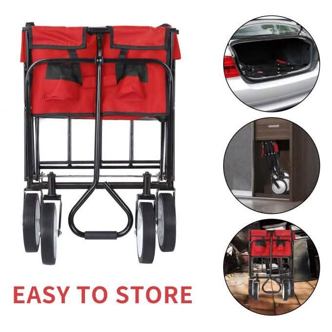 Folding Wagon Garden Shopping Beach Cart Sports & Outdoors - DailySale