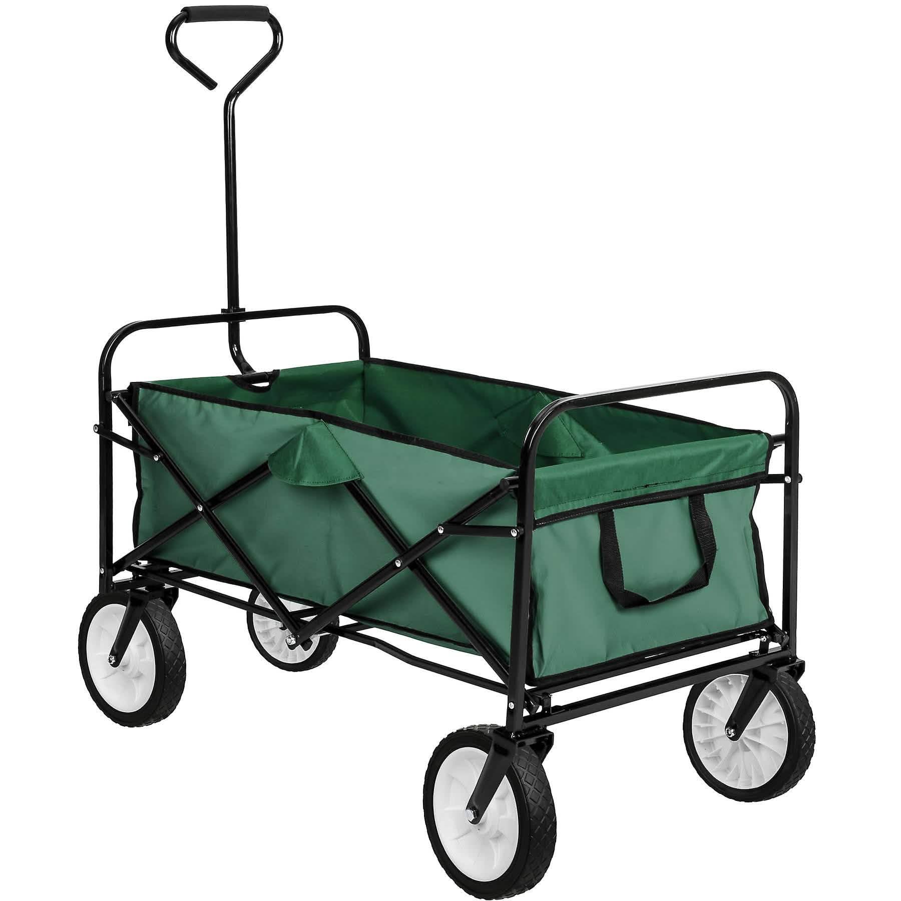 Folding Wagon Garden Shopping Beach Cart Sports & Outdoors Green - DailySale