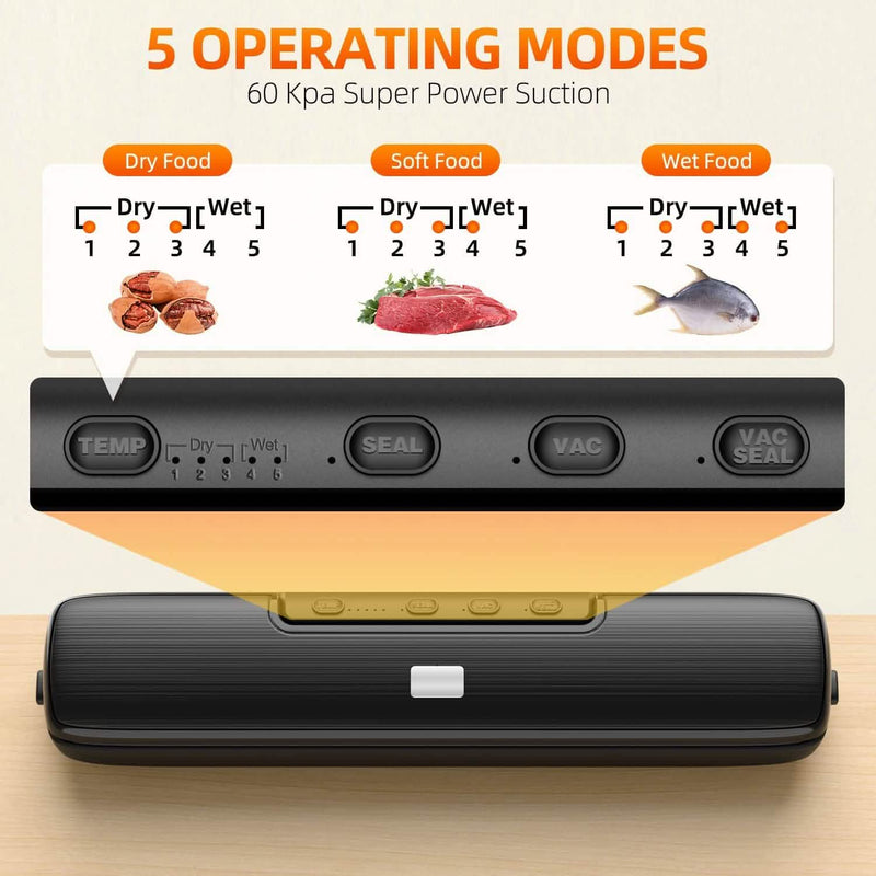 Food Vacuum Sealer Automatic Air Sealing System Kitchen Tools & Gadgets - DailySale