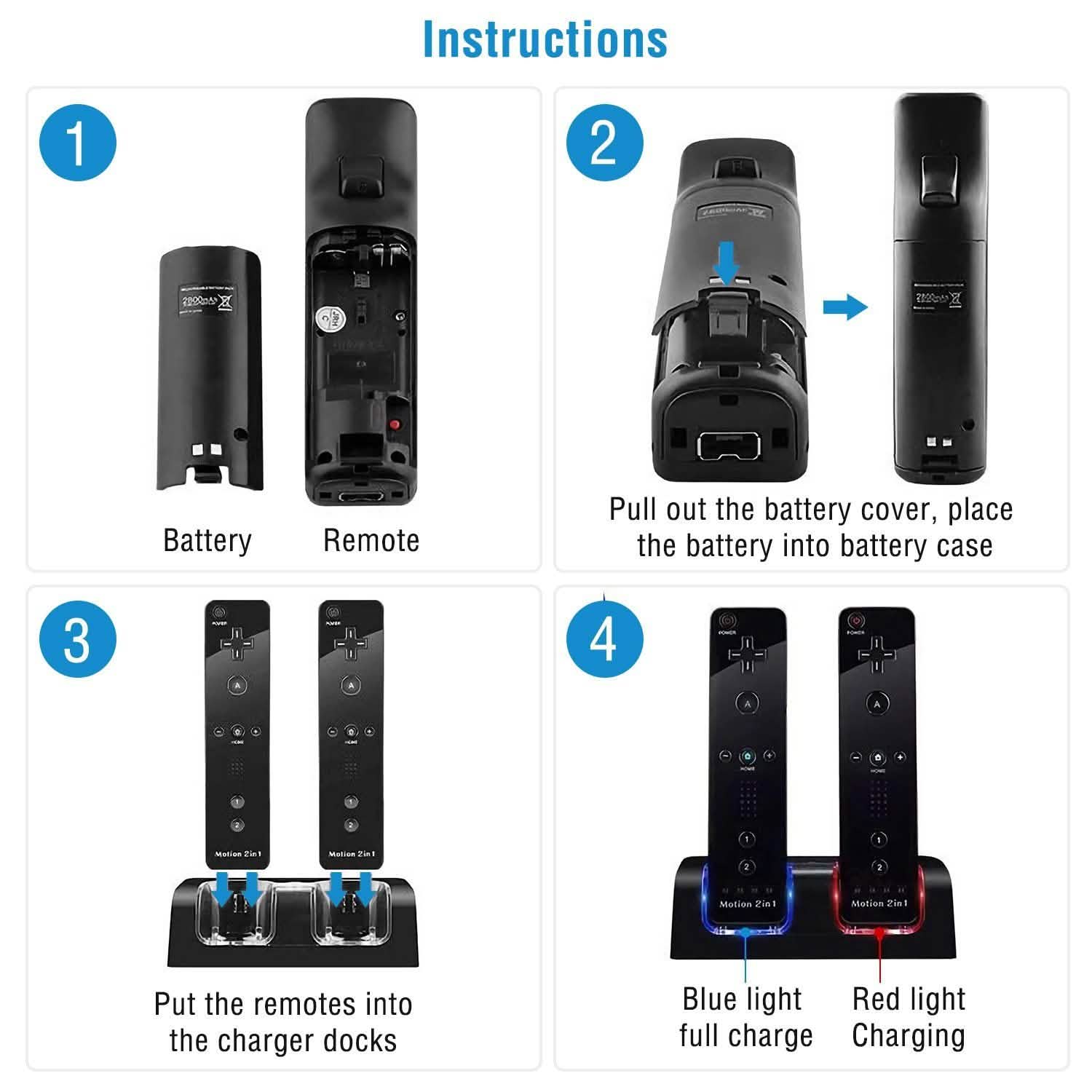 For Wii Remote Controller Charger Video Games & Consoles - DailySale