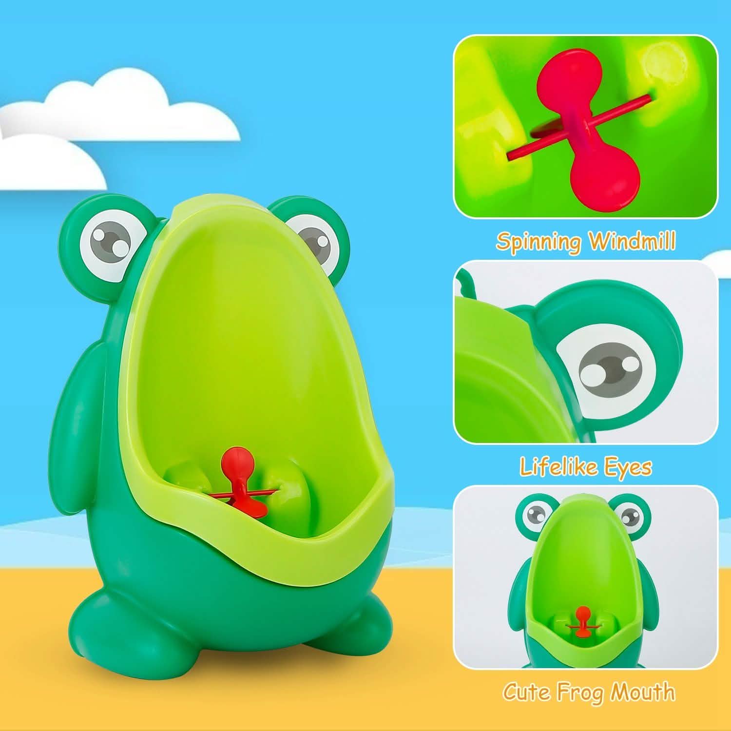 Frog Potty Training Urinal Bathroom with Funny Aiming Target Baby - DailySale