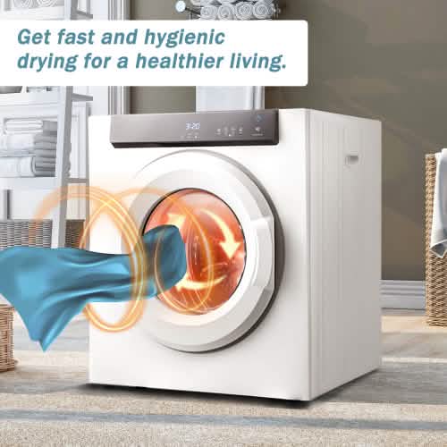 Front Load Laundry Dryer with Touch Screen Panel and Stainless Steel Tub Household Appliances - DailySale