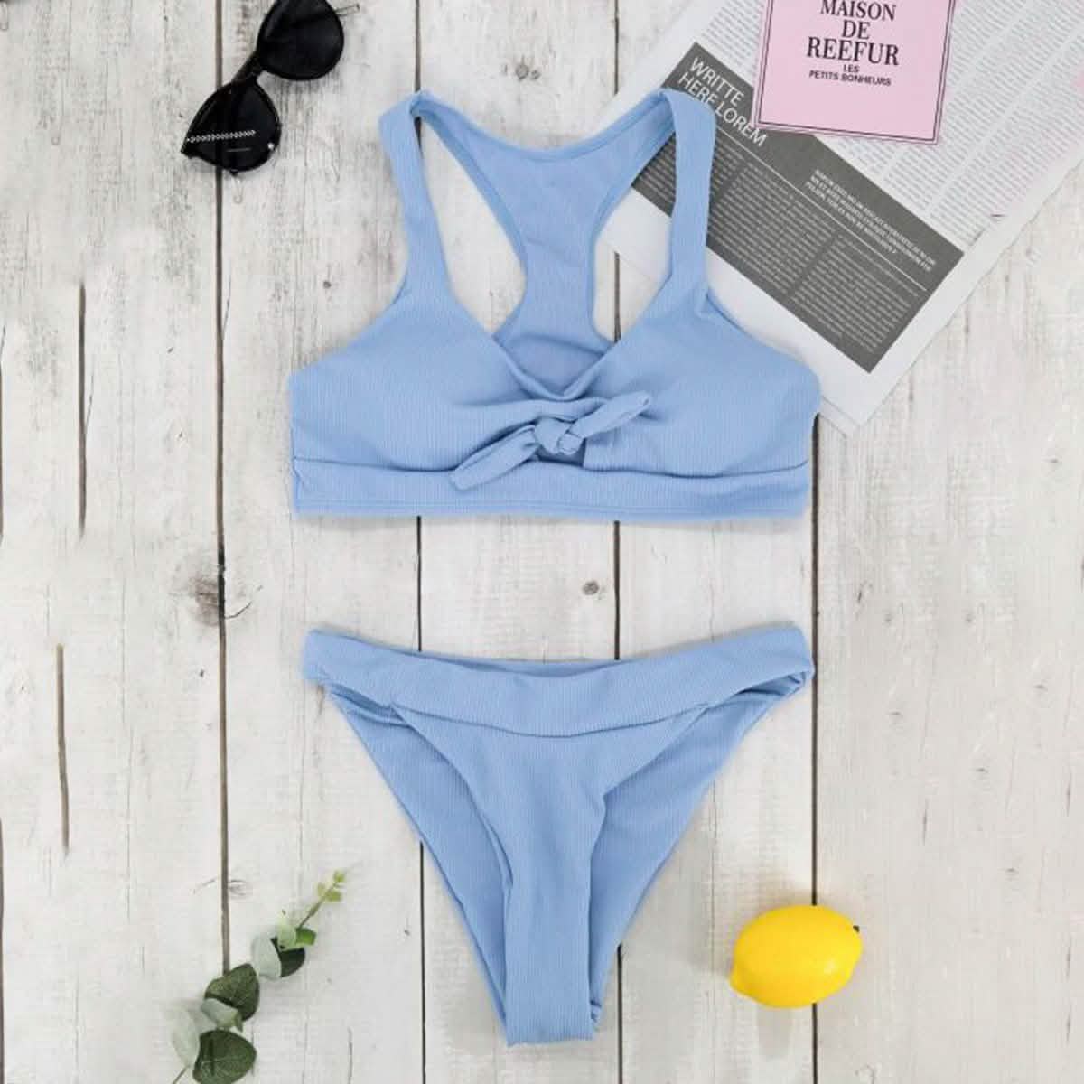Front Tie Bikini Set Women's Apparel S - DailySale