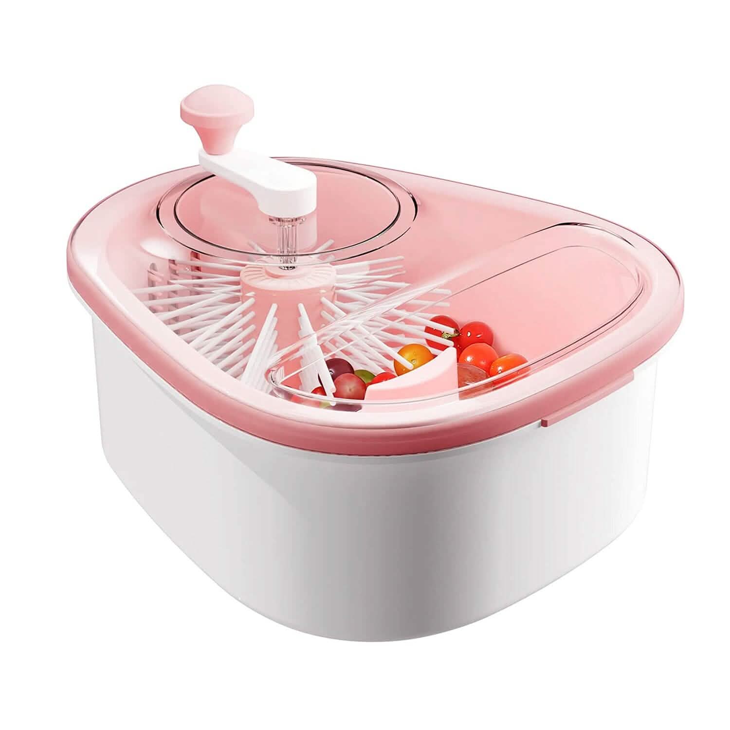 Fruit, Vegetable Manual Washing Spinner with Brush Hand Crank Kitchen Tools & Gadgets - DailySale