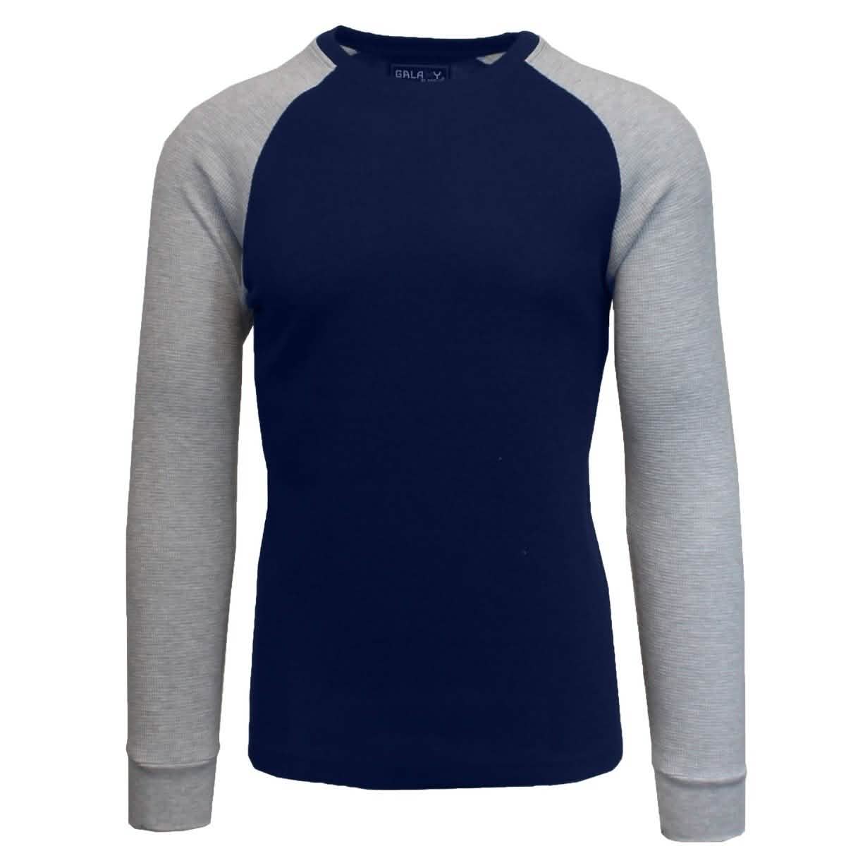 Galaxy by Harvic Men's Raglan Thermal Shirt - Assorted Sizes Men's Apparel S Navy/Heather Gray - DailySale