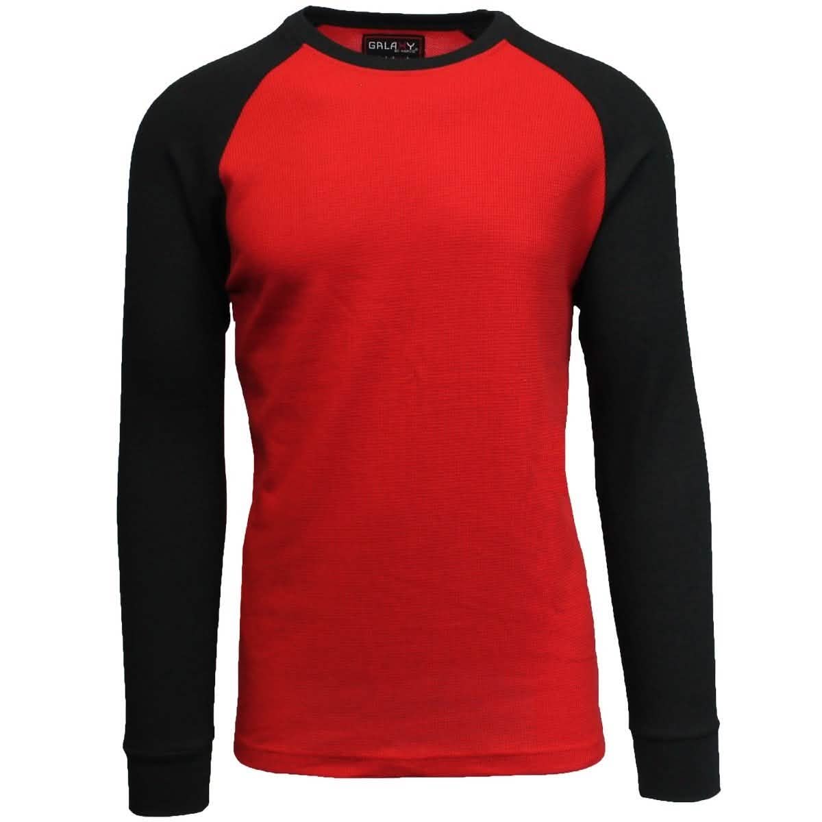 Galaxy by Harvic Men's Raglan Thermal Shirt - Assorted Sizes Men's Apparel S Red/Black - DailySale