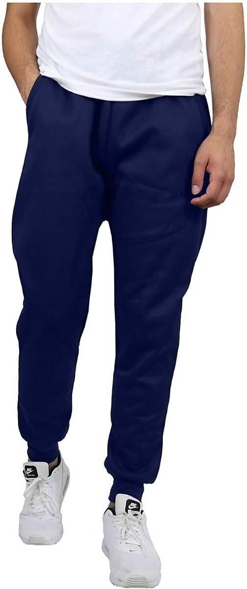 Galaxy By Harvic Men's Slim Fit Fleece Navy Jogger Pants - Size: Large Men's Apparel - DailySale