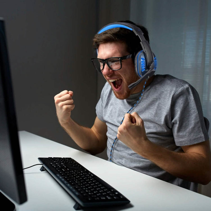 Gaming Headsets Stereo Noise Isolation Over Ear Headphone with LED Light Headphones - DailySale