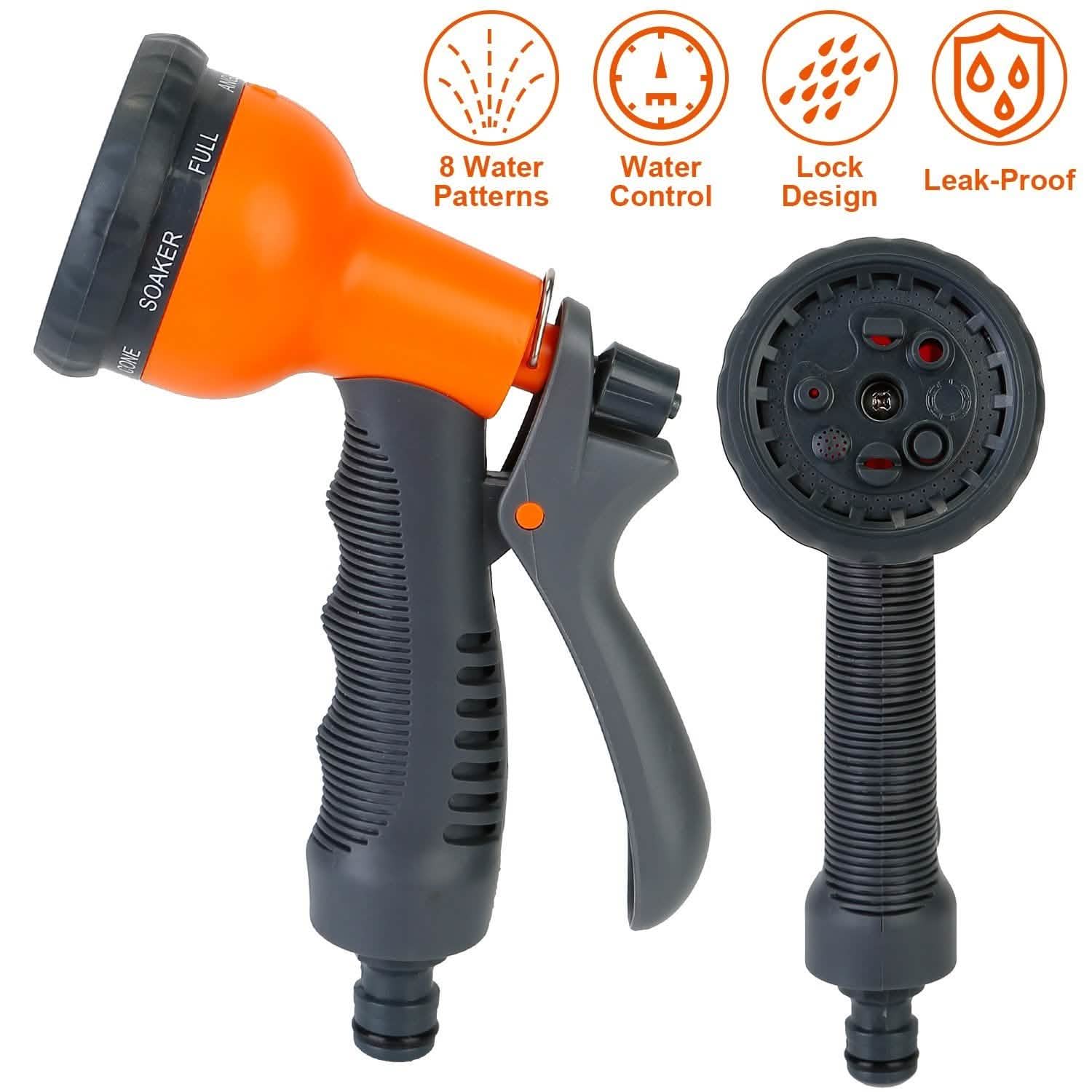 Garden Hose Nozzle Water Spray Gun 8 Adjustable Patterns Garden & Patio - DailySale