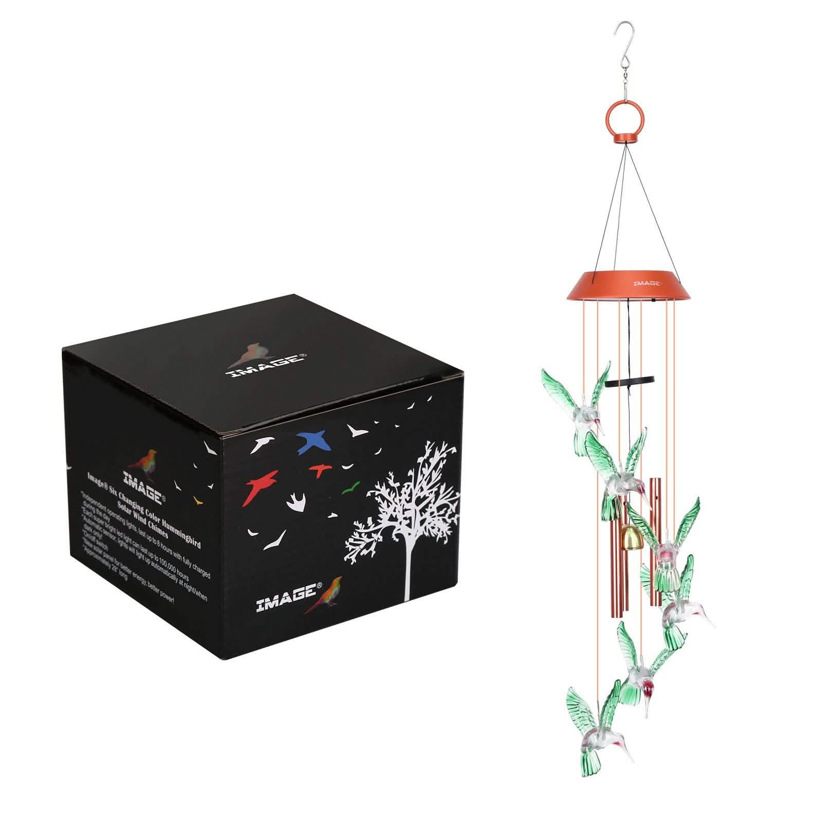 Garden Patio Yard Waterproof Solar Hummingbird Wind Chimes Garden & Patio - DailySale