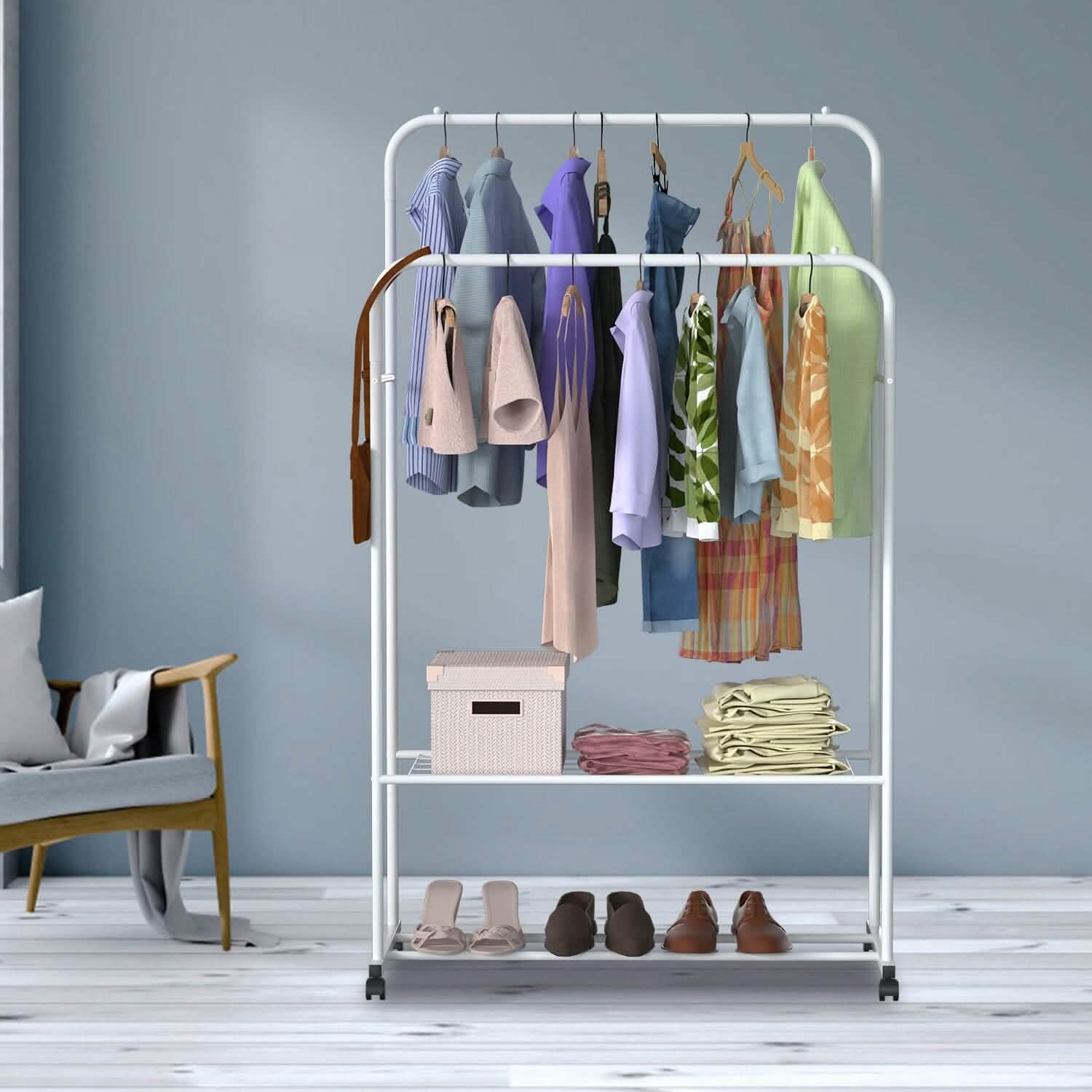 Garment Hanging Rack Clothing Organizer Closet & Storage - DailySale