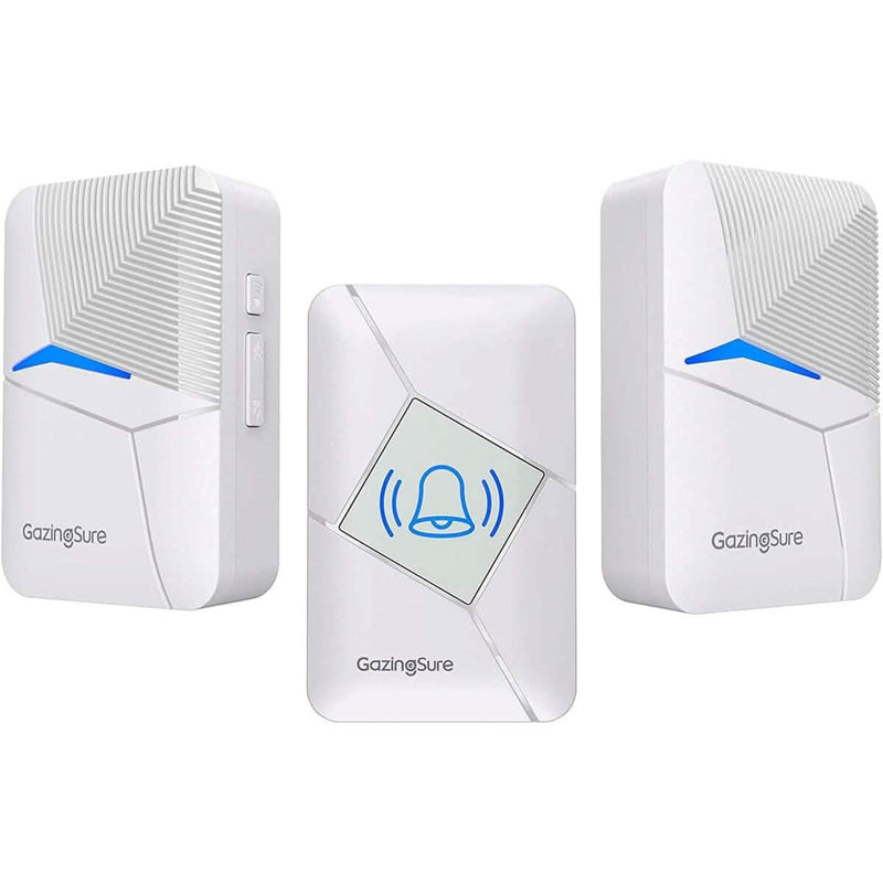 GazingSure Advanced Wireless Doorbell Kit with Two Plug-in Chimes & 1500ft Range Household Appliances - DailySale