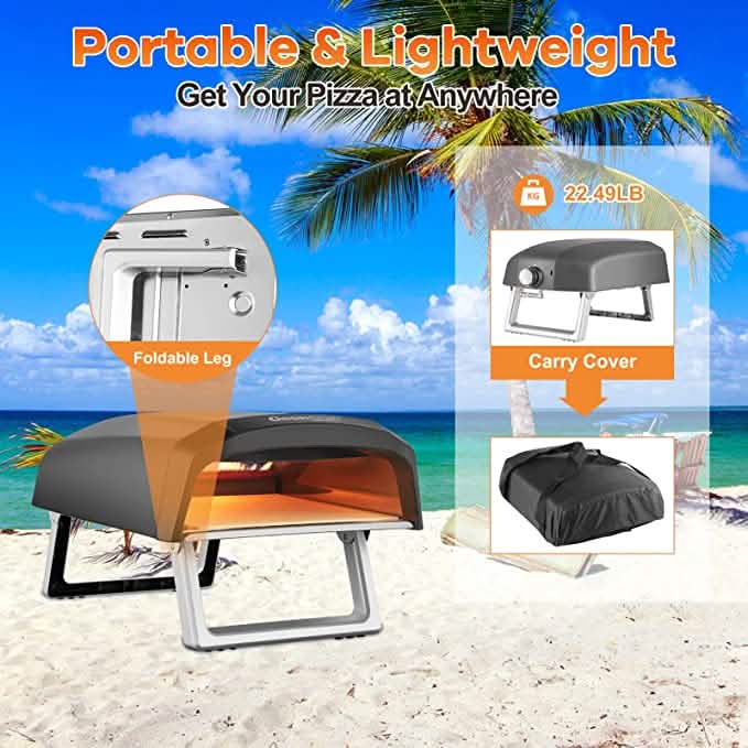 Geek Chef Outdoor Pizza Oven Pizza Grilling 12'' Portable Gas Oven Kitchen Appliances - DailySale