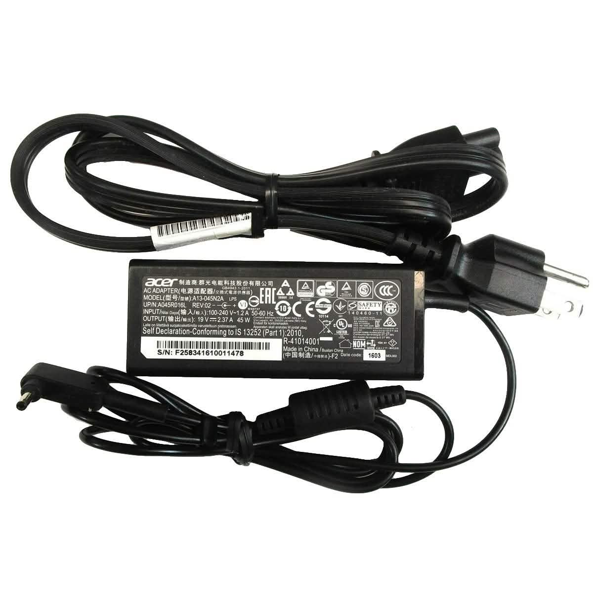 Genuine Acer Laptop Charger AC Power Adapter A13-045N2A A045R016L 3.0mm Tip 45W Computer Accessories - DailySale