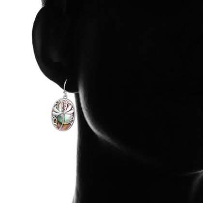 Genuine Blue Abalone Pearl Dragonfly Hook Drop Earrings Jewelry - DailySale