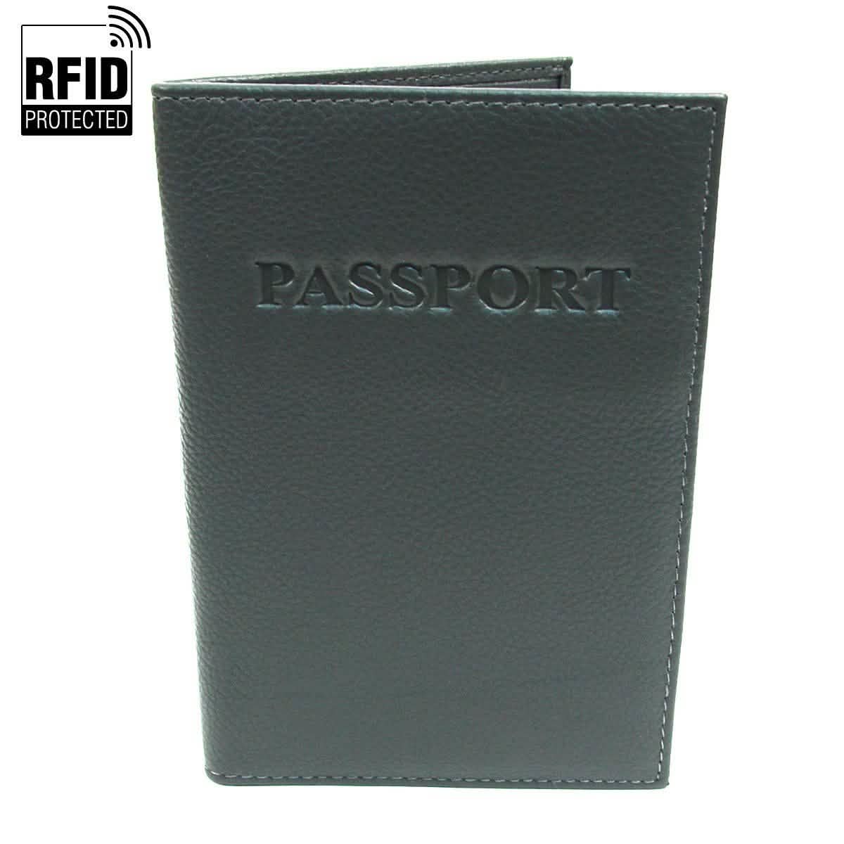 Genuine Leather RFID Passport Holder Handbags & Wallets Gray - DailySale
