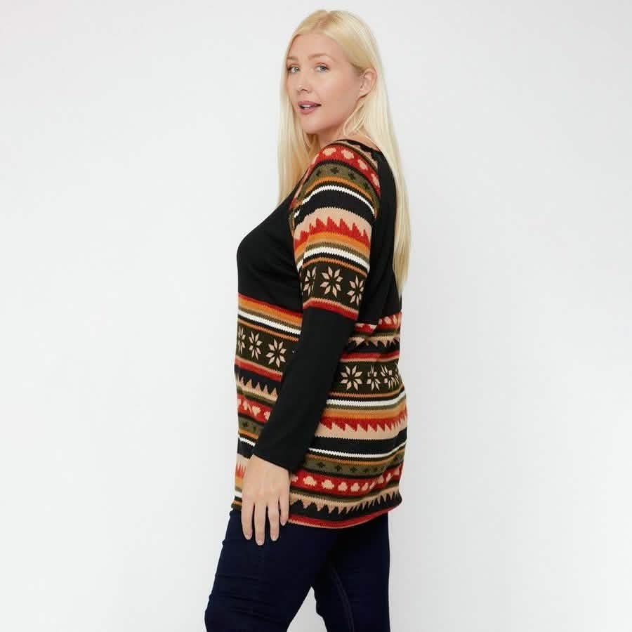 Geometric Print-Contrast Tunic Women's Dresses - DailySale