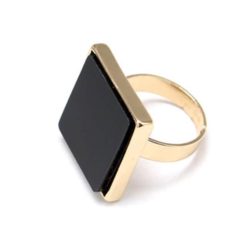 Geometric Square Color Shell Ring Bohemia Personality Exaggerated Fashion Rings Rings B - DailySale