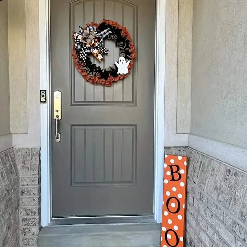 Ghost Halloween Wreath Front Door Décor Holiday Decor & Apparel - DailySale
