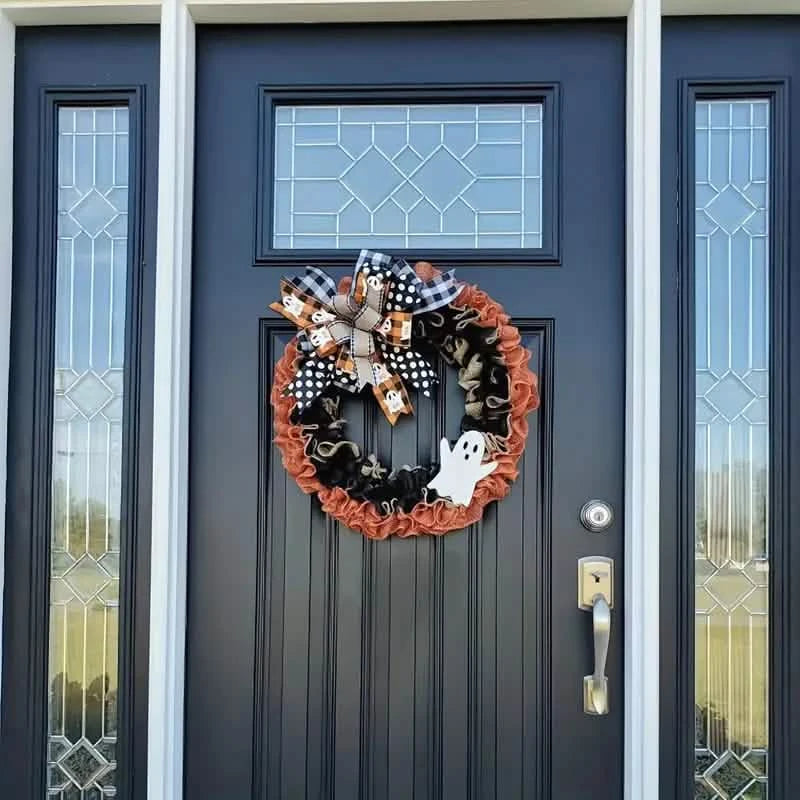 Ghost Halloween Wreath Front Door Décor Holiday Decor & Apparel - DailySale