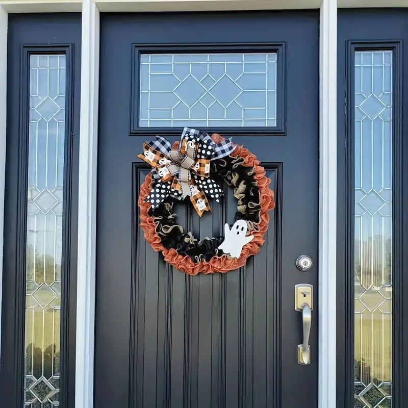 Ghost Halloween Wreath Front Door Décor Holiday Decor & Apparel - DailySale