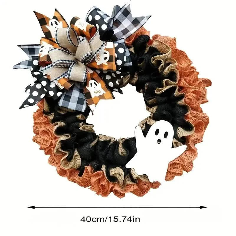 Ghost Halloween Wreath Front Door Décor Holiday Decor & Apparel - DailySale