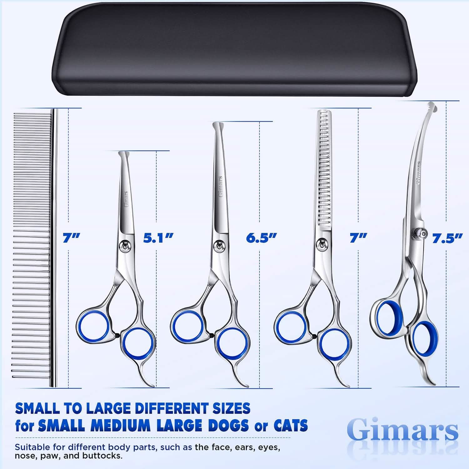 Gimars 6 in 1 Professional Stainless Steel Safety Pet Grooming Scissors Pet Supplies - DailySale
