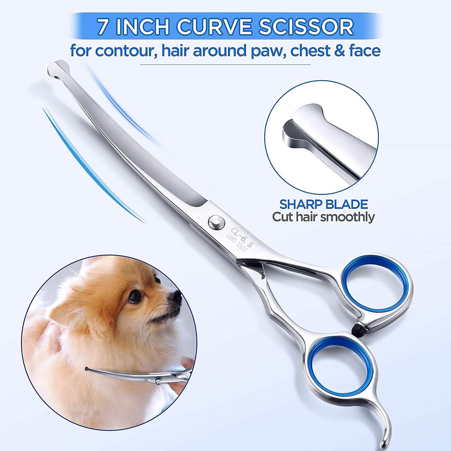 Gimars 6 in 1 Professional Stainless Steel Safety Pet Grooming Scissors Pet Supplies - DailySale