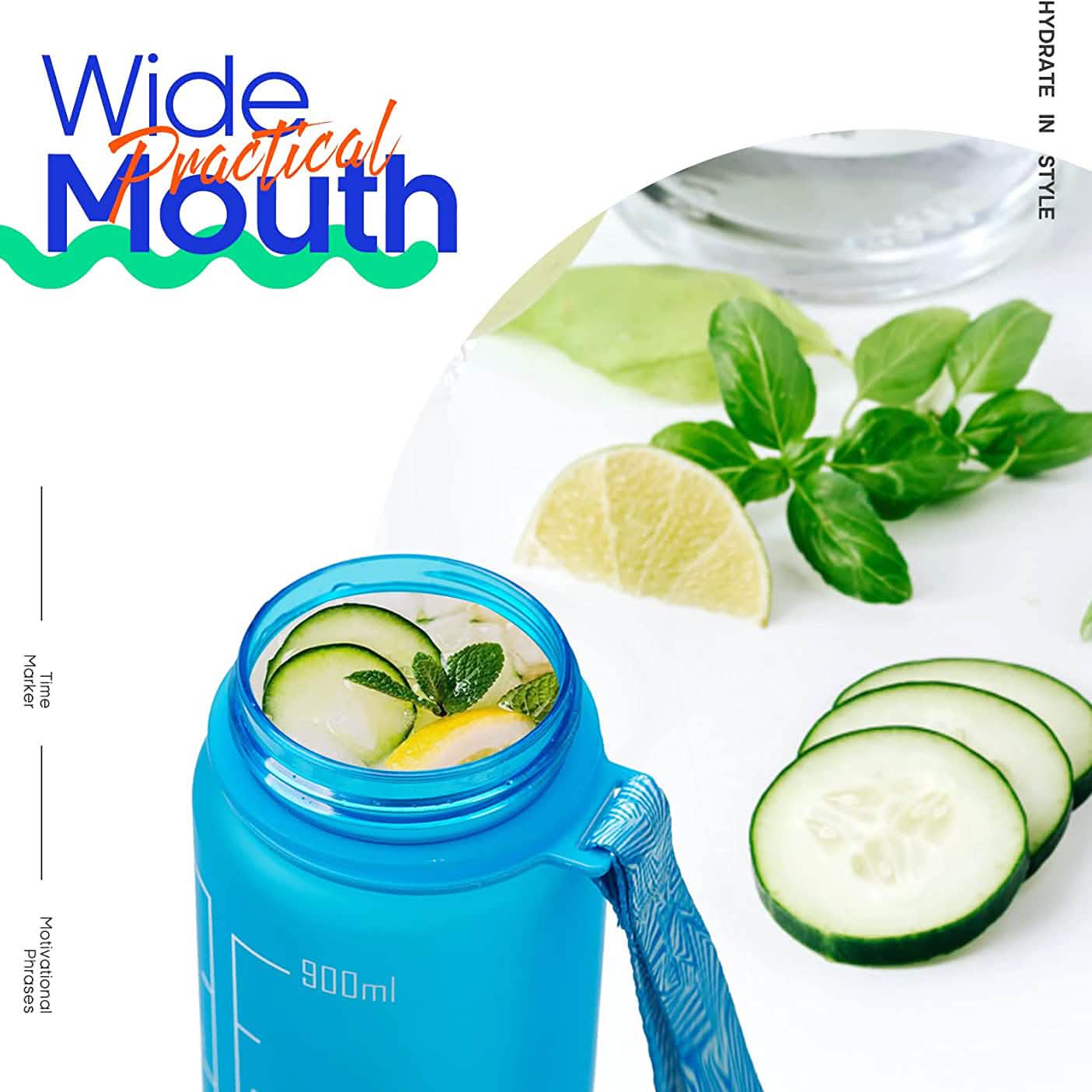 Giotto 32oz Leakproof BPA Free Drinking Water Bottle with Time Marker & Straw Sports & Outdoors - DailySale