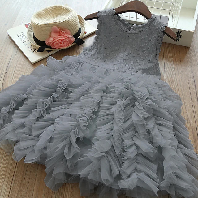 Girl Dress Party Princess Summer Dress Kids' Clothing Gray 2-3 Years - DailySale