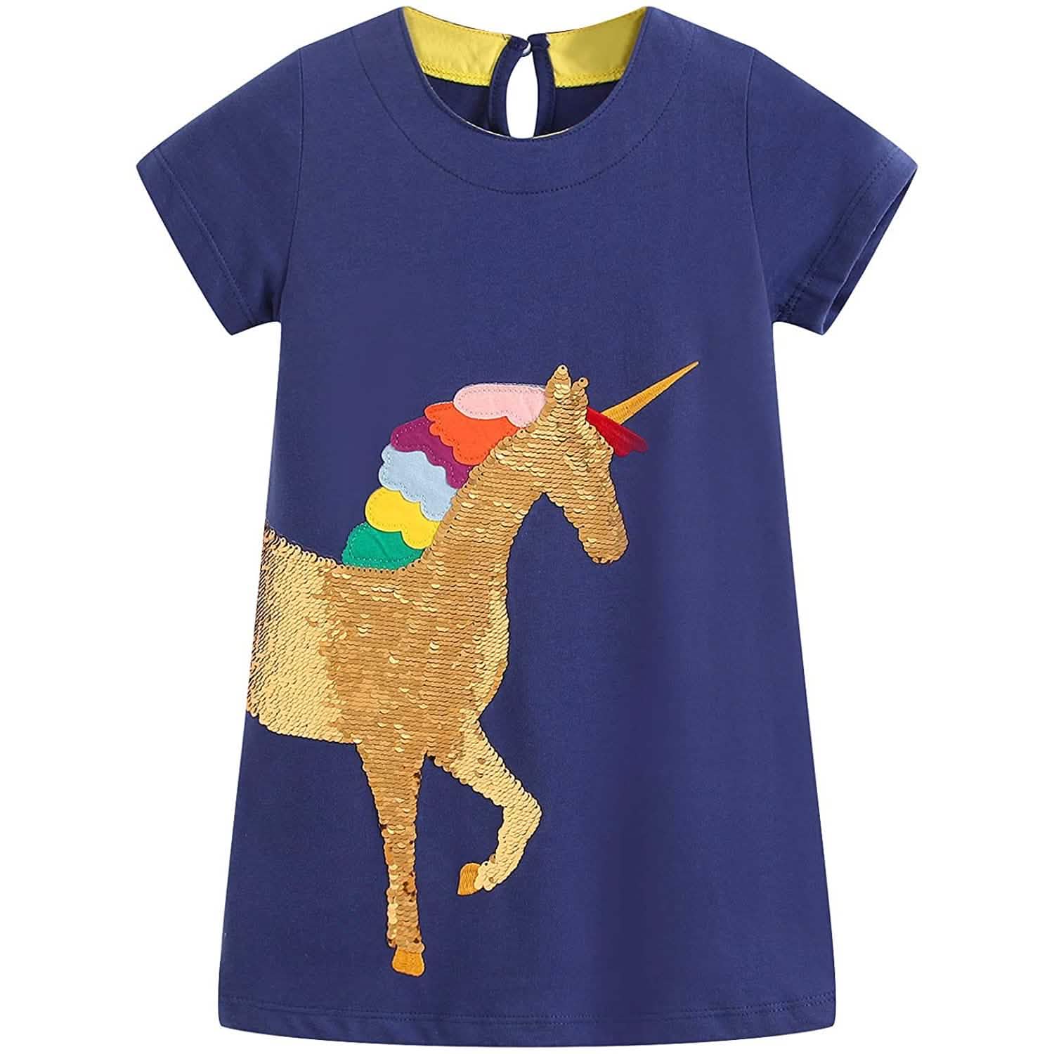 Girls Cotton Casual Jersey Dresses Kids' Clothing 2T - DailySale