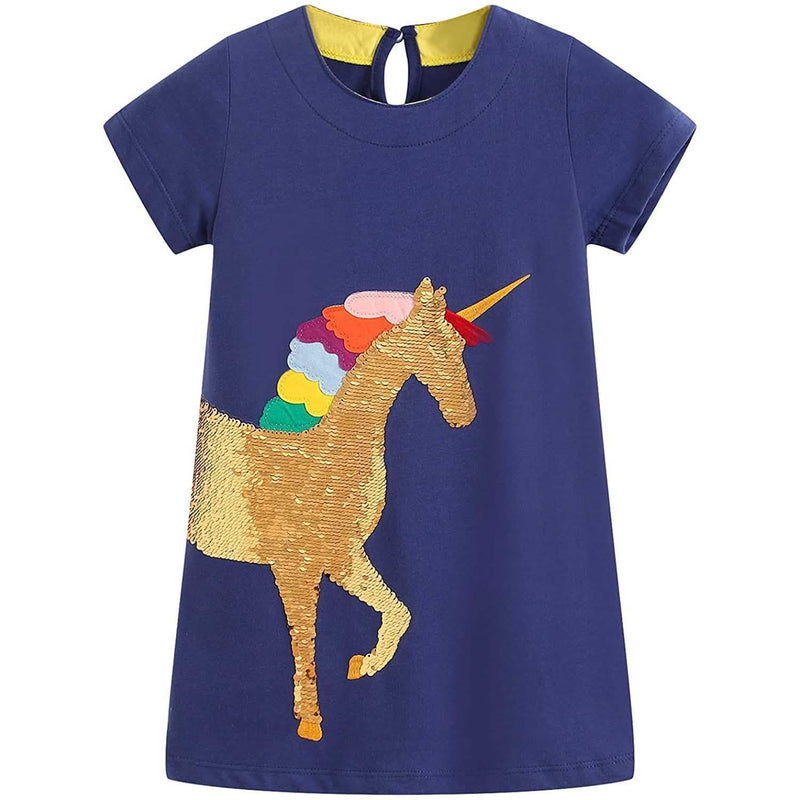 Girls Cotton Casual Jersey Dresses Kids' Clothing 2T - DailySale