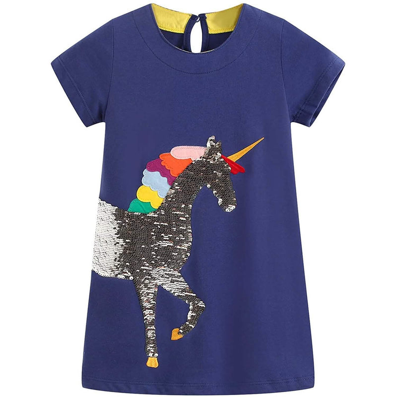 Girls Cotton Casual Jersey Dresses Kids' Clothing - DailySale