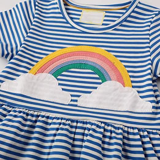 Girl's Cotton Casual Striped Jersey Dress Kids' Clothing - DailySale