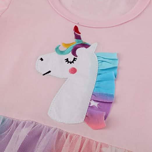 Girl's Cotton Casual Unicorn Dress Kids' Clothing - DailySale