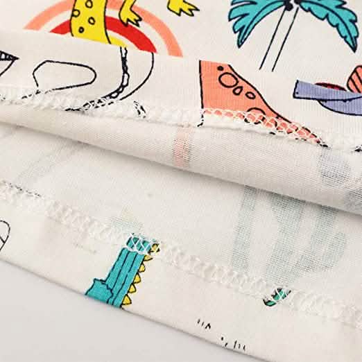 Girl's Dinosaur Tunic Short Sleeve Summer Casual Dress Kids' Clothing - DailySale