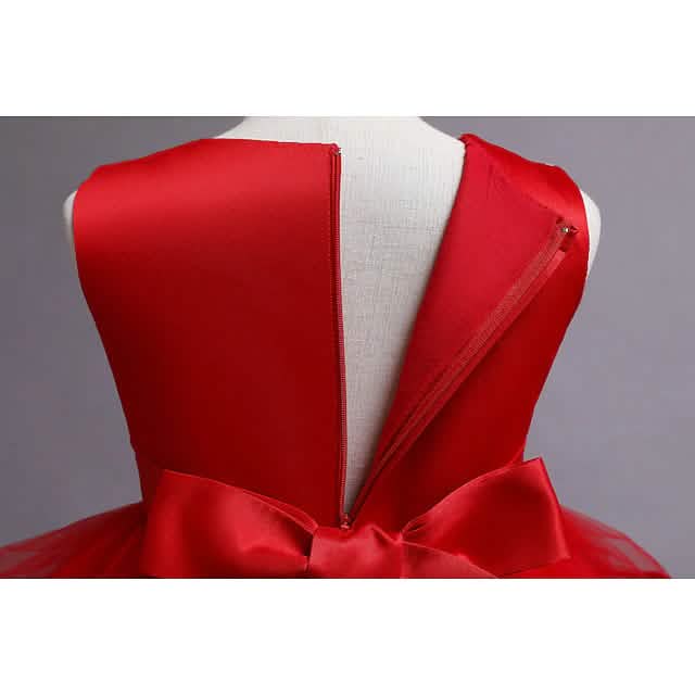 Girls' Patchwork Mesh Bow Party Dress Kids' Clothing - DailySale