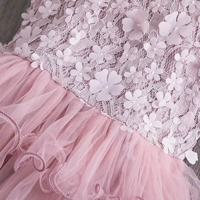 Girls' Ruffle Mesh Embroidered Dress Kids' Clothing - DailySale